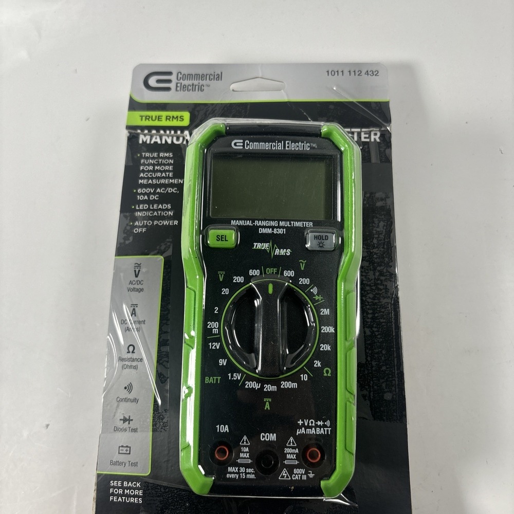 Commercial Electric True RMS Manual-Ranging Digital Multimeter 600-Volt *111